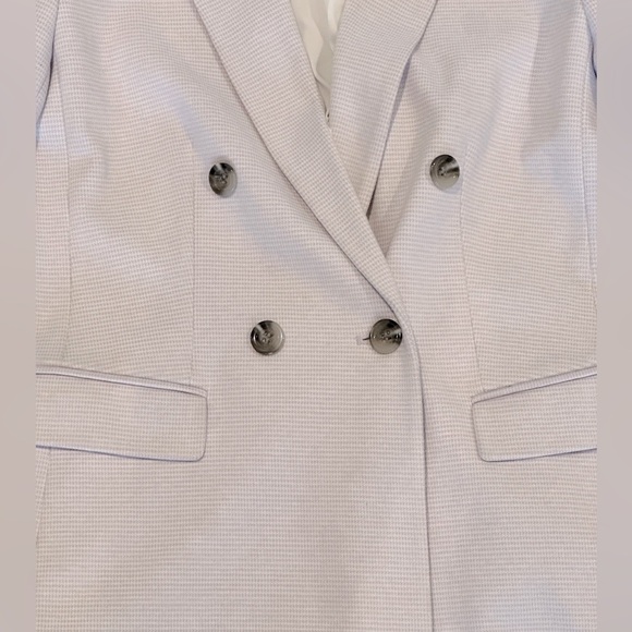 Ann Taylor Classic Lilac Houndstooth Double Breasted Blazer Size 6 - Picture 3 of 8